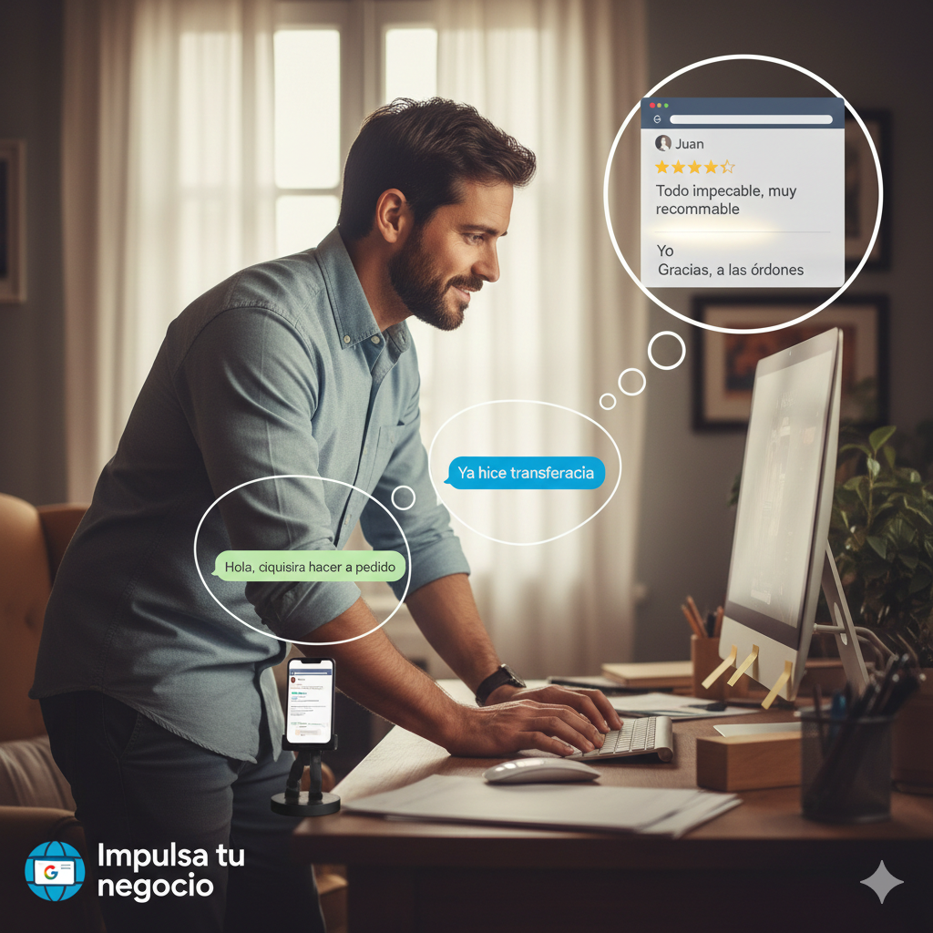 Emprendedor trabajando y atendiendo mejor