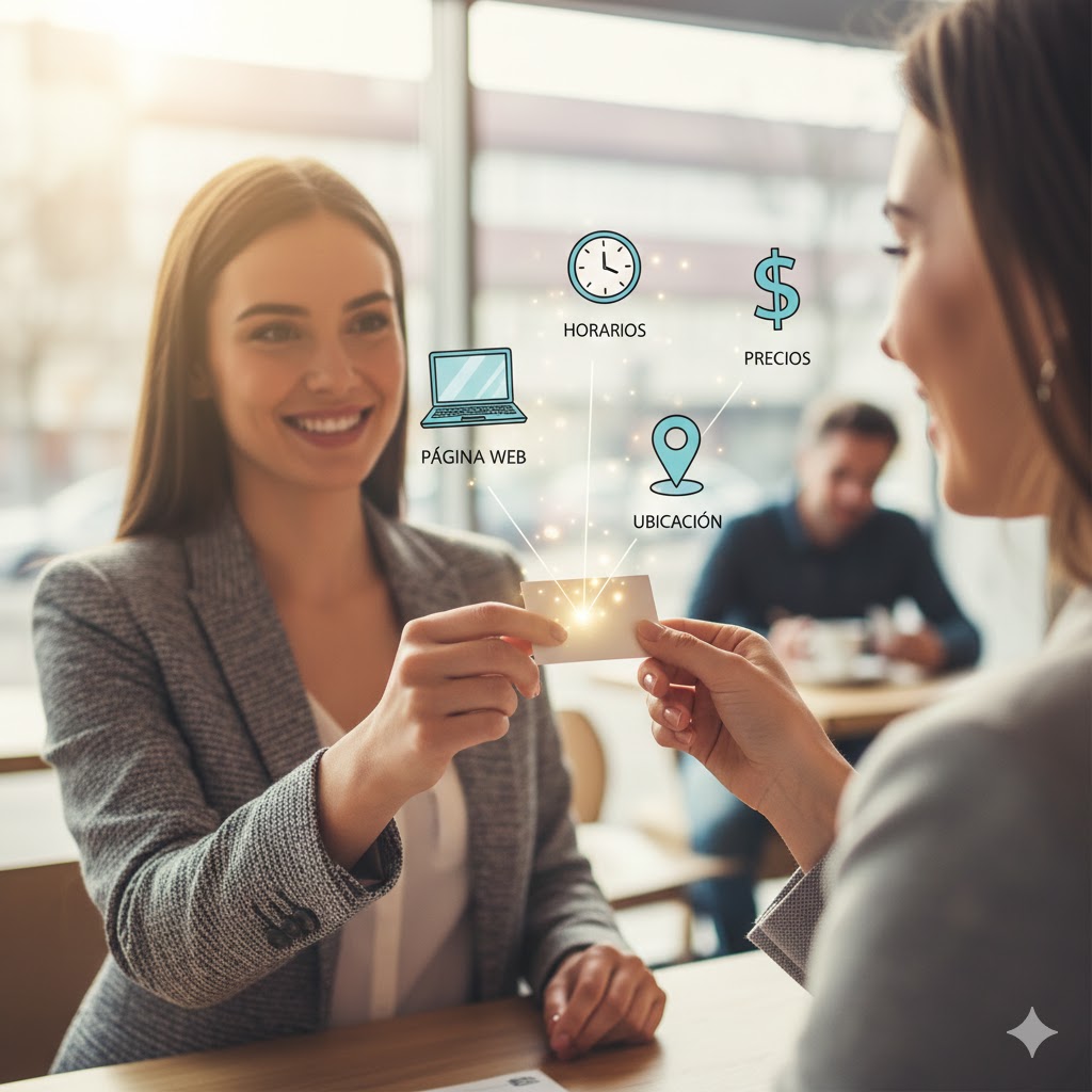 Emprendedora orgullosa mostrando su web